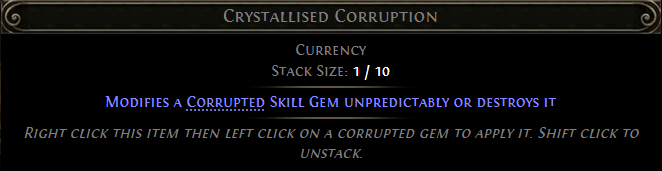 MMOJUGG Path of Exile 2 Crystallised Corruption Details View of Item Function and Use